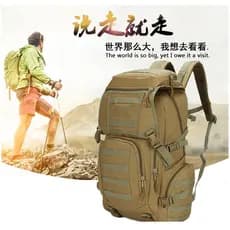 Nova mochila de pano Oxford masculina ao ar livre 50L grande capacidade bagagem multifuncional caminhadas ventilador mil