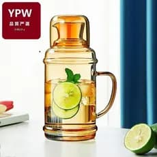 Garrafa de água fria de vidro de qualidade japonesa, resistente a altas temperaturas, doméstica, grande capacidade, retr