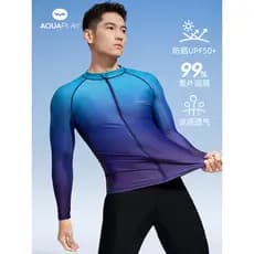Maiô masculino AquaPlay com calças de manga comprida, traje de banho profissional de secagem rápida para surf