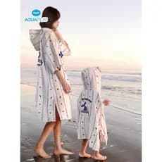 Aquaplay roupão de banho infantil, capa de secagem rápida para pais e filhos, jaqueta de natação à beira-mar para bebês,