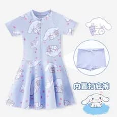 Canela cão maiô crianças bonito menina saia de uma peça estilo médio grande crianças bebê natação esportes beira-mar men