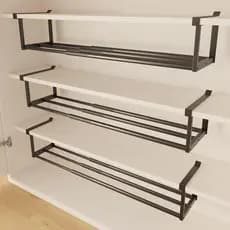 Rack de sapato japonês retrátil armário de sapato divisória em camadas suporte de sapato cesta de suspensão inferior fác