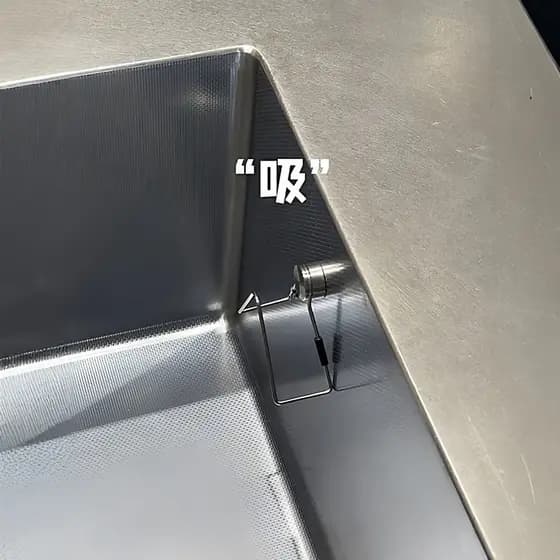 Rack de esponja de aço inoxidável estilo japonês, pia de cozinha, gancho magnético sem perfuração, rack de drenagem de b
