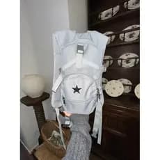 2025 novo estilo estilo coreano espaço prata estrela mochila Commuter nicho grande capacidade mochila Casual saco ao ar