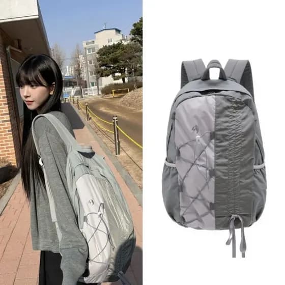 Estilo coreano cor combinando mochila plissada ao ar livre montanhismo saco de esportes grande capacidade estudante univ