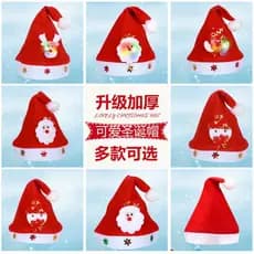 Chapéu de natal decorações de natal dos desenhos animados iluminado vermelho adulto crianças chapéus de natal presentes