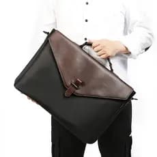 Nova pasta Fanzu masculina de lona de negócios simples Casual grande capacidade bolsa de ombro saco de arquivo bolsa de