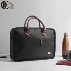 Bolsa masculina bolsa simples Casual negócios grande capacidade zíper lona computador preto 52cm pasta de arquivo