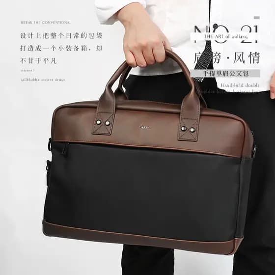 Novo Fanzu maleta masculina 2021 novo estilo simples juventude bolsa de negócios computador ombro mensageiro bolsa lona