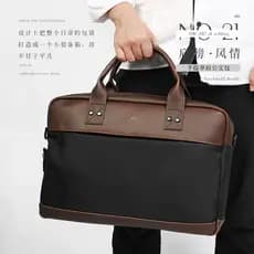 Novo Fanzu maleta masculina 2021 novo estilo simples juventude bolsa de negócios computador ombro mensageiro bolsa lona