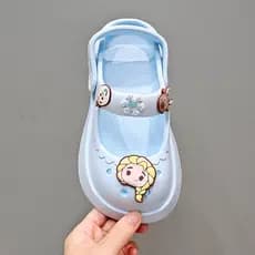 Disney disney meninas chinelos princesa Elsa crianças buraco sapatos meninas verão sandálias macias meninas sapatos de p