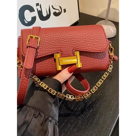 Japão japão [Designer] GBP corrente pequena bolsa quadrada 2025 novo estilo de couro genuíno All-Match bolsa para celula