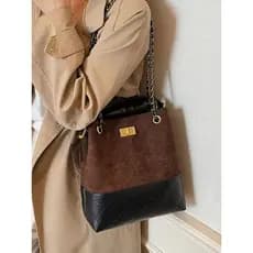 Bolsa balde de camurça japonesa japonesa, corrente Casual, feminina, outono, Crossbody