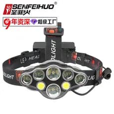 Luz forte externa transfronteiriça LED farol de carregamento USB à prova d'água de longo alcance iluminado ao ar livre c