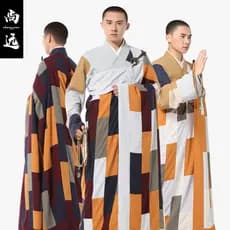 Shangyuan verão Cassocks de seda gelo Baina roupas remendo roupas ancestral roupas monge roupas costura monge roupas
