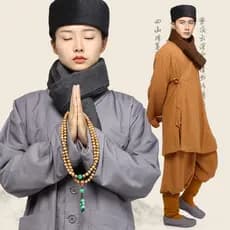 Shangyuan Monk Clothes Série de inverno Chapéu de monge de pelúcia de camada dupla Chapéu de camada de monge de pelúcia