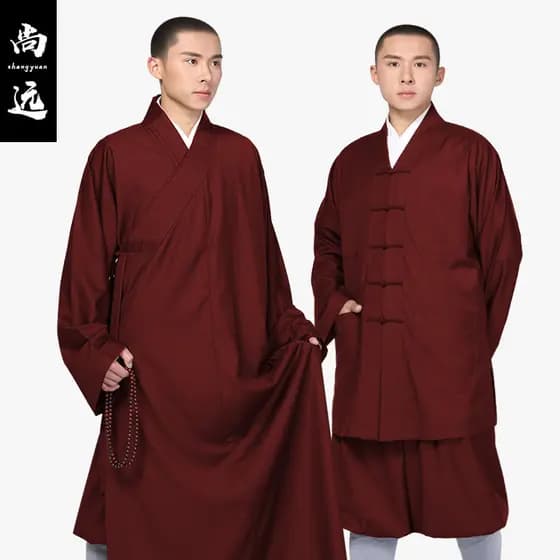 Shangyuan lã tibetana primavera verão estilo açafrão cor Tantric monge roupas em casaco terno monge roupas casaco longo