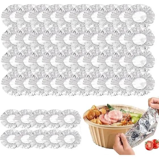 Papel alumínio para alimentos, 50 folhas, filme aderente reutilizável - material de cobertura resistente ao calor |   Us