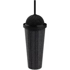 Copo térmico com tema de filme, copo de viagem de plástico, copo isolado de dupla camada com tampa, copo térmico reutili