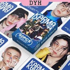 92 peças/caixa, cartões fotográficos Stray Kids, álbum KARMA, cartões adesivos LOMO, série AACY MVOQ