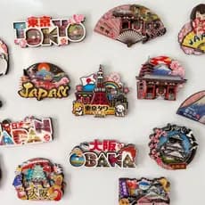 Lembranças de viagem do Japão, ímãs de geladeira, Tóquio, Osaka, Quioto, Nara, Monte Fuji, adesivos magnéticos de viagem