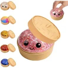 Caixa Misteriosa de Squishy Dumpling, Brinquedo Squishy Dumpling com Glitter de Retorno Lento, Fidget para Alívio da Ans