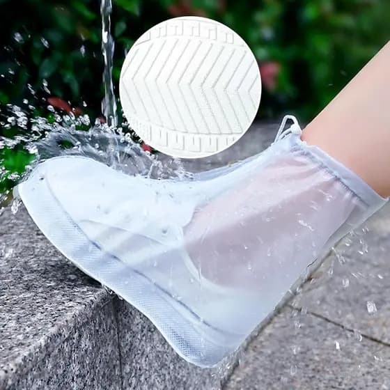 Capas Impermeáveis para Sapatos de Chuva, Galochas Antiderrapantes com Controle de Areia, Sola de Borracha PVC Reutilizá