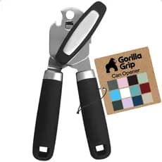 GORILLAGRIP Abridor de Latas e Garrafas Manual de Aço Inoxidável de Alta Resistência, Design Americano, Cabo Macio e Con