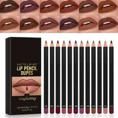 Conjunto de Lápis de Contorno Labial Matte de 12 Cores, Novo Conjunto de Lápis de Contorno Labial de Fácil Aplicação 202