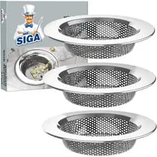 Filtro para pia de cozinha MR.SIGA, em aço inoxidável, lavável na máquina de lavar louça, diâmetro externo 4,4 polegadas