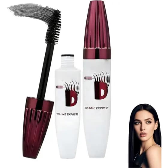Máscara de Cílios 7D Preta, Máscara de Volume à Prova d'Água 7D, Máscara Volumizadora com Aplicador para Alongar e Engro