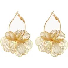 Brincos Pendentes de Flor para Mulheres, Brincos de Argola Modernos e Elegantes, Brincos Florais Pendentes, Joias