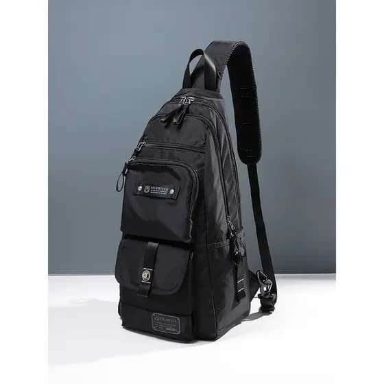 Bolsa de peito masculina, bolsa de ombro de lona de grande capacidade, mochila de pano Oxford, bolsa de montanhismo ao a