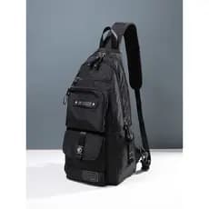 Bolsa de peito masculina, bolsa de ombro de lona de grande capacidade, mochila de pano Oxford, bolsa de montanhismo ao a