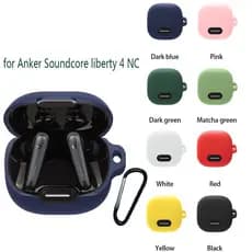 Capa de silicone à prova de choque de cor sólida para Anker Soundcore Liberty 4 NC, caixa para fones de ouvido 4nc, fund