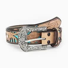 Cinto de Cowgirl Vintage com Gravação Floral e Strass Coloridos, Para Calças, Vestidos e Casacos - BOHO/Verão/Halloween