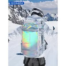 Mochila de esqui folheada, mochila de grande capacidade, bolsa de neve selvagem, sapatos de neve, equipamento de neve, b