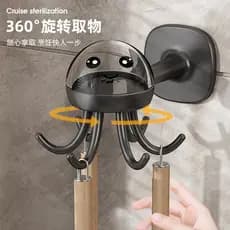 Gancho giratório de parede para cozinha, rack de armazenamento de utensílios de cozinha, espátula, colher, espátula, rac