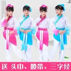 Fantasia infantil estilo chinês de manga comprida para Performance em escola primária, regras discípulas clássicas de tr