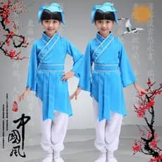 Traje antigo infantil Hanfu roupas escolares chinesas dia um traje de desempenho de três caracteres clássico regulamento