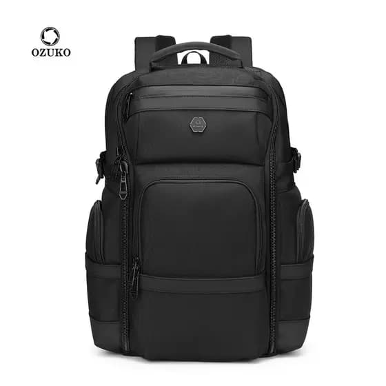 Ozuko mochila de viagem de negócios Commuter mochila multifuncional à prova d'água simples moda estudante universitário