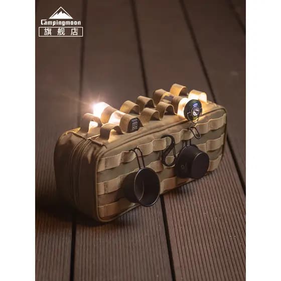 Coman acampamento tático kit de ferramentas portátil saco prego chão multifuncional utensílios de mesa pendurado saco te