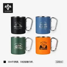 Copo de água dobrável ao ar livre 304 aço inoxidável dupla camada engrossado 320ml acampamento isolamento térmico Anti-e