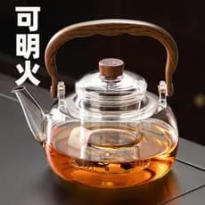 Chaleira de vidro com alto teor de borosilicato Chaleira de levantamento de feixe resistente a altas temperaturas Chama