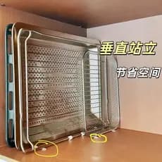 Cozinha assadeira armazenamento ferramenta útil adesivo de Silicone forno embutido Grill ferramenta espaço-economia Rack