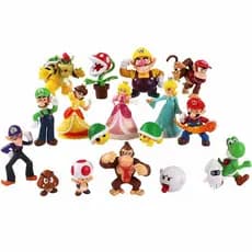 Conjunto de 18 peças Super Mario Bros Yoshi Peach Princess Luigi Toad Odyssey Donkey Kong Figuras de Ação em PVC WXOK LY