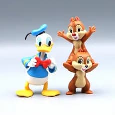 Figuras móveis em PVC do Mickey, Pato Donald e Chip 'n' Dale, versão Q, decorações de mesa Dec NLQI 8MYI WAAF