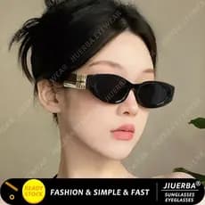 (JIUERBA) Óculos de sol estilo óculos vazados, estilo ocidental, nova tendência, com letras, modelo feminino.   UFLH