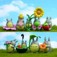4 peças/8 peças/12 peças/conjunto Anime japonês Ghibli "Meu Vizinho Totoro" Hayao Miyazaki No-Face Sunflower PV figure E