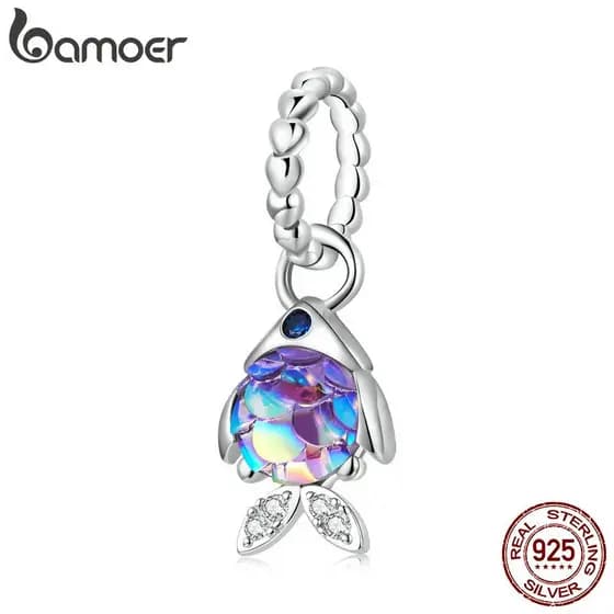 Pingente de Peixe Fantasia Bamoer em Prata 925 Estilo Mágico SCC2033 YHDC